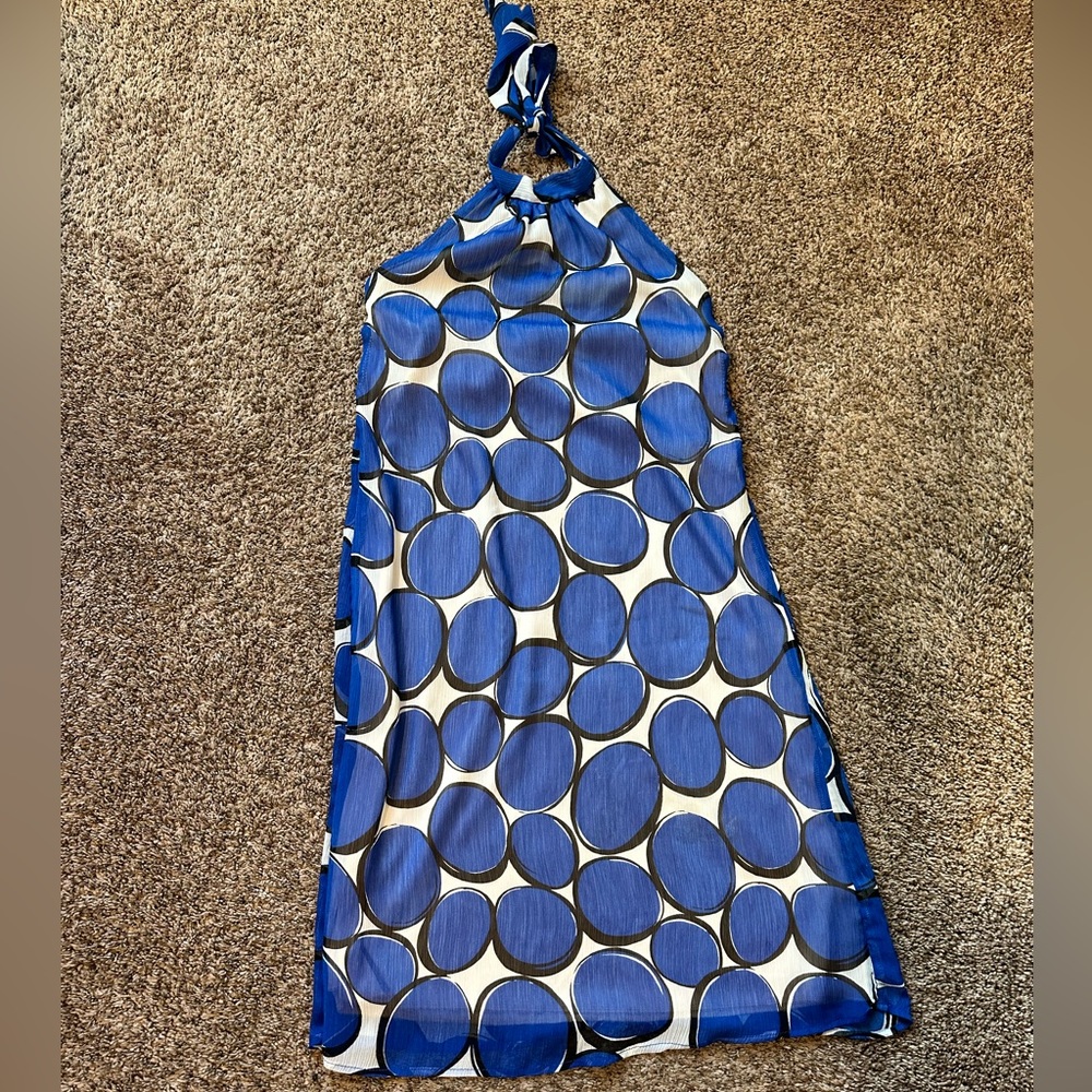 Fun, eclectic halter dress